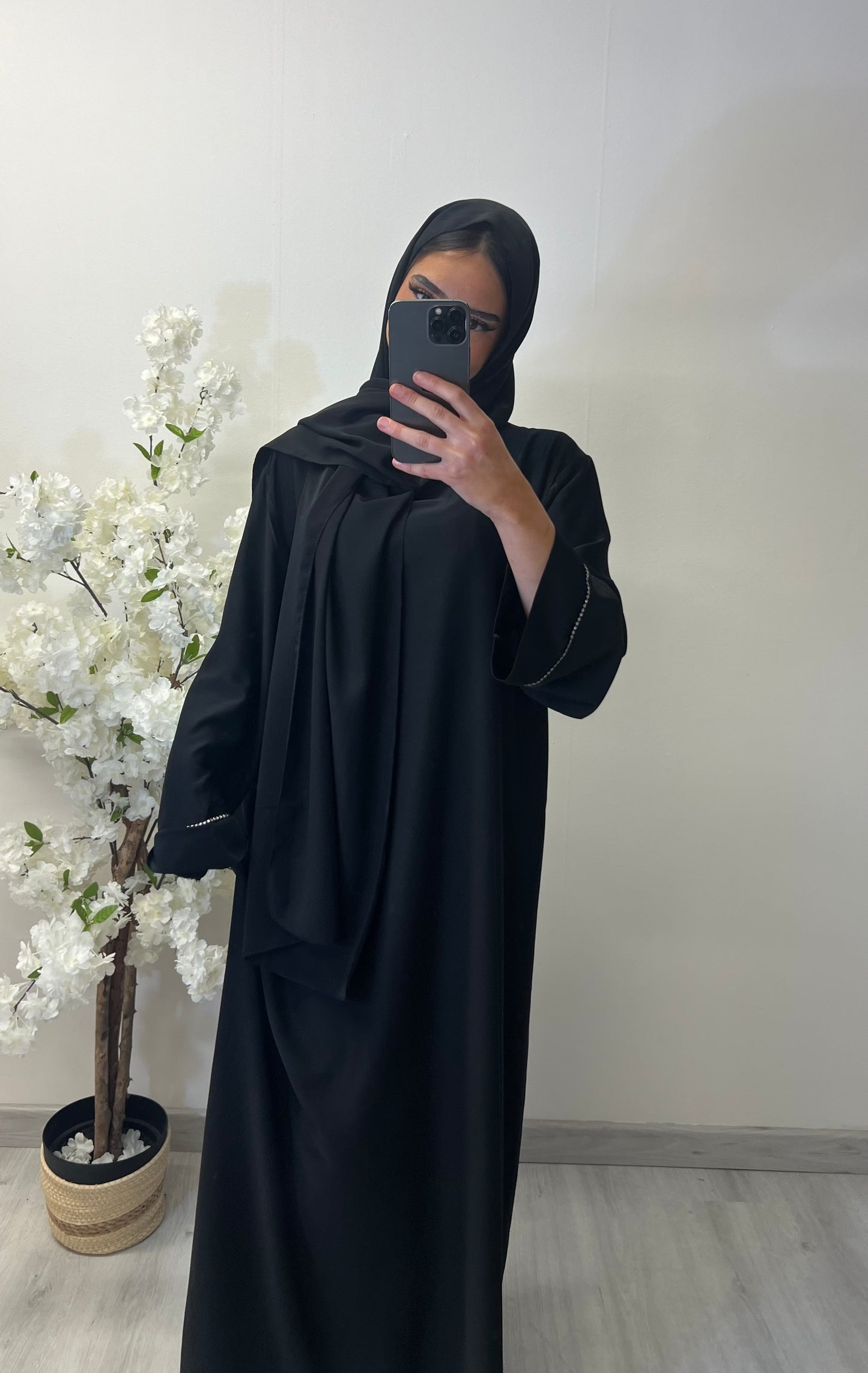 Abaya voile intégré
