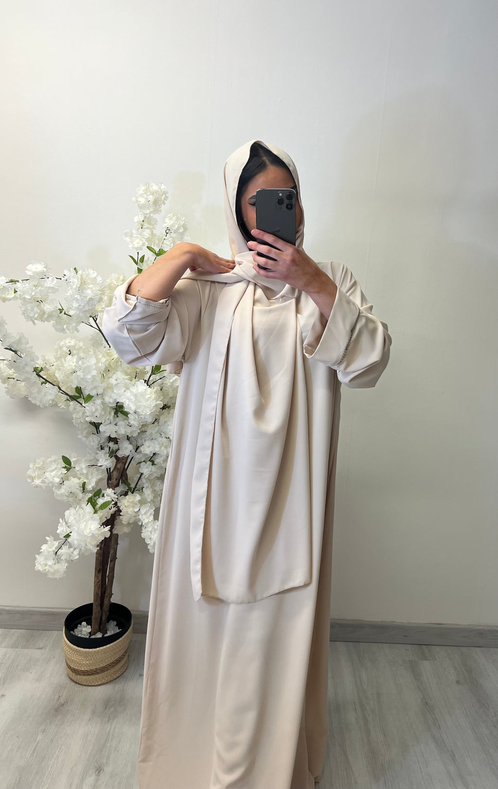 Abaya voile intégré