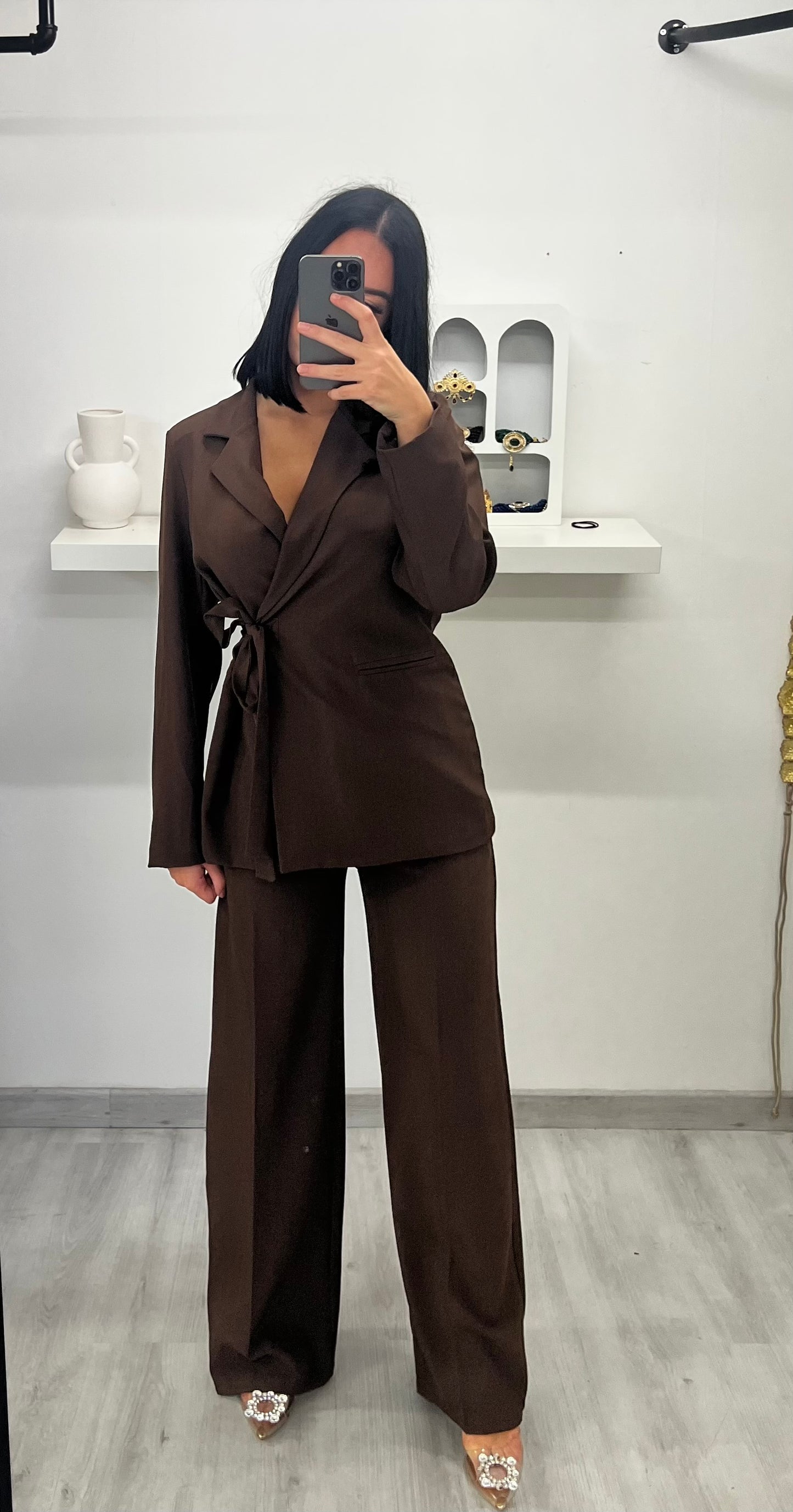 Ensemble blazer marron