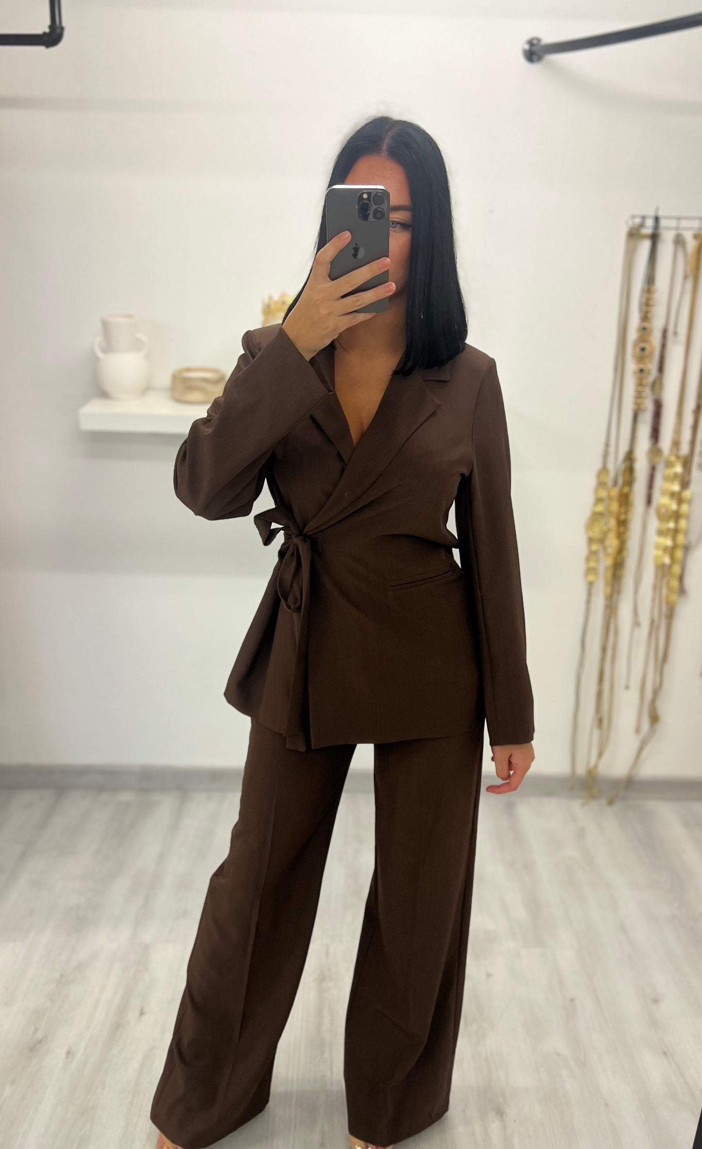 Ensemble blazer marron