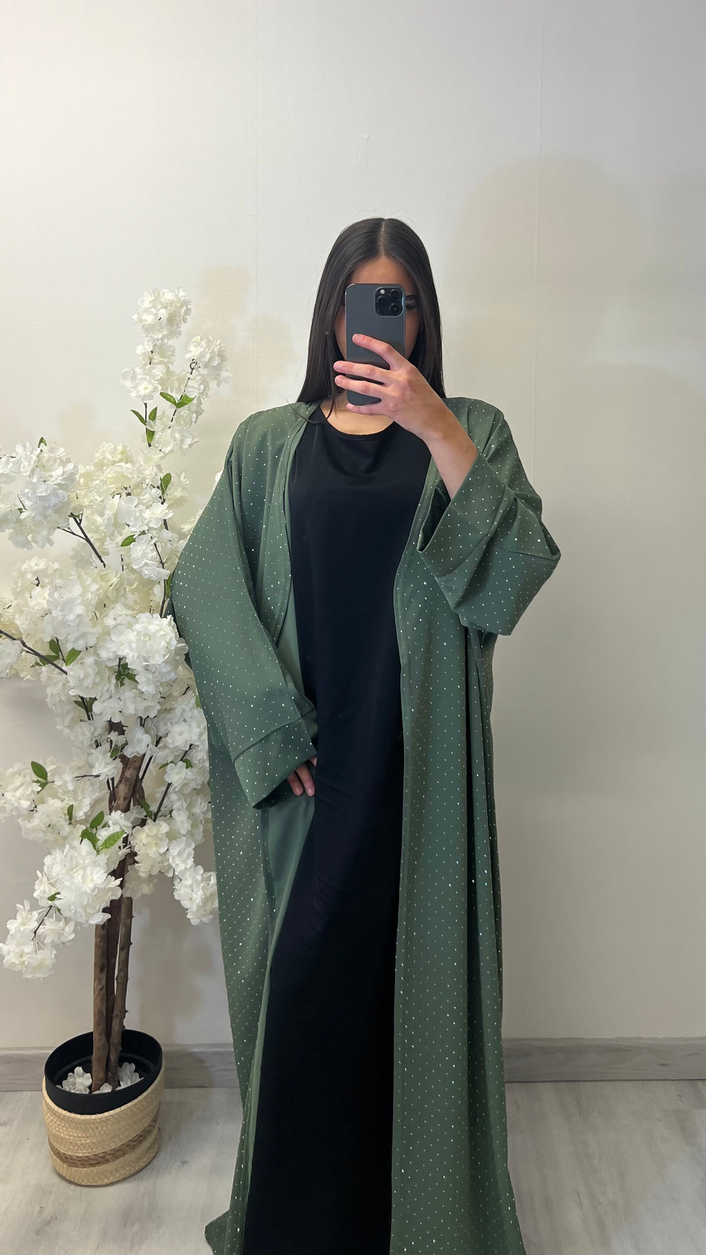 Kimono à paillettes kaki