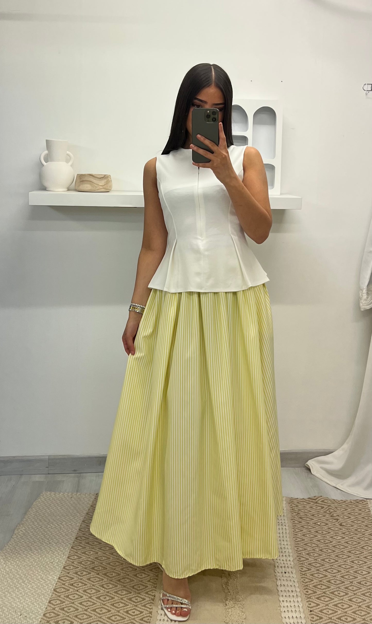 Jupe à rayures jaune