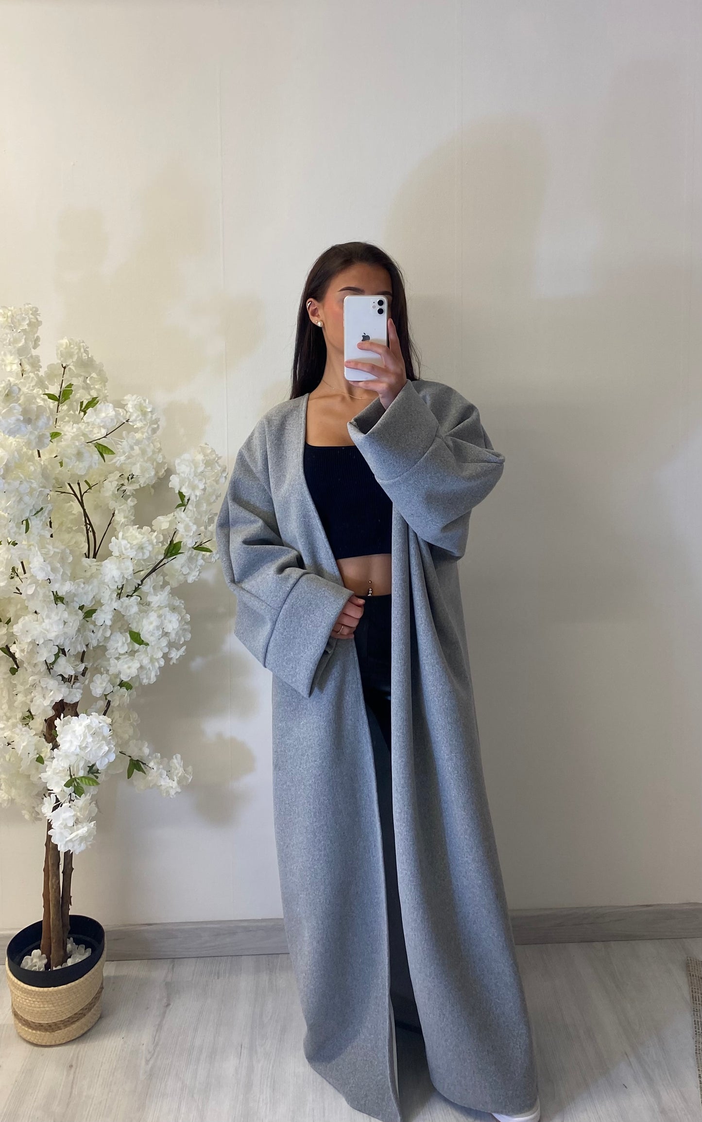 kimono épais gris